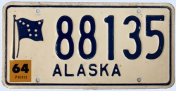 Kennzeichentafel Alaska 1964