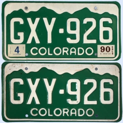 Kennzeichenpaar Colorado 1990