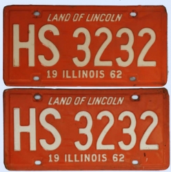Kennzeichenpaar Illinois 1962
