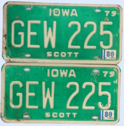 Kennzeichenpaar Iowa 1979