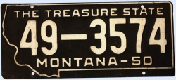 Kennzeichentafel Montana 1950