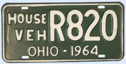 Kennzeichentafel Ohio Wohnmobil 1964