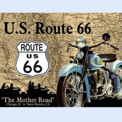 Blechschild Harley Davidson Route 66