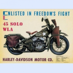 Blechschild Harley Davidson WLA Military