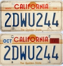 Kennzeichenpaar California 1989