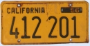 Kennzeichentafel California 1956