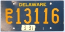 Kennzeichentafel Delaware