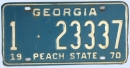 Kennzeichentafel Georgia 1970