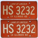 Kennzeichenpaar Illinois 1962