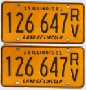 Kennzeichenpaar Illinois 1981