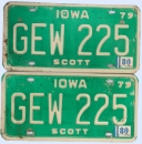 Kennzeichenpaar Iowa 1979