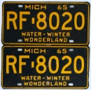 Kennzeichenpaar Michigan 1965