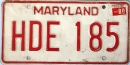 Kennzeichentafel Maryland 1980