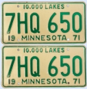 Kennzeichenpaar Minnesota 1971