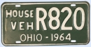 Kennzeichentafel Ohio Wohnmobil 1964