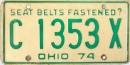 Kennzeichentafel Ohio 1974