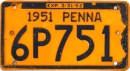 Kennzeichentafel Pennsylvania 1951