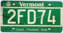 Kennzeichentafel Vermont