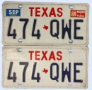 Kennzeichenpaar Texas 1969