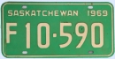 Kennzeichentafel Saskatchewan 1969